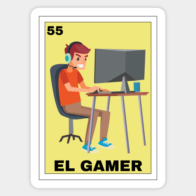 Mexican Gamer Gift Mexican Loteria Art El Gamer Loteria Sticker